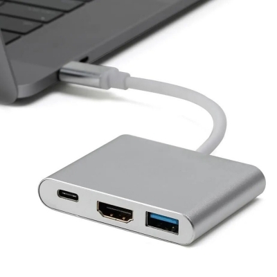 Фото: Переходник HUB USB3.0 - HDMI 4K - Type-C-4 Переходник HUB USB3.0 - HDMI 4K - Type-C-4